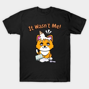 It wasnt me - orange cat T-Shirt